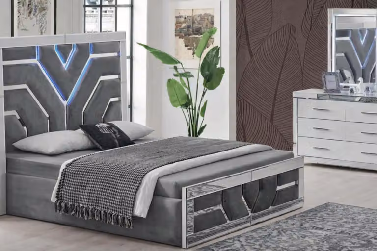 Set per camera da letto composto da 2 elementi: un letto elegante e una toeletta, entrambi inclusi nel set