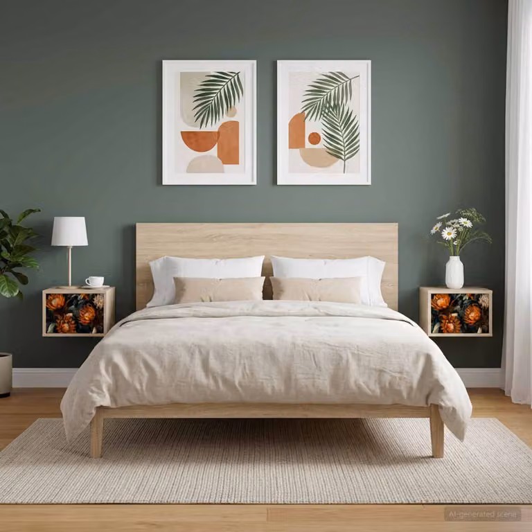 Set di 2 comodini sospesi vidaXL LOCHEM in Rovere Sonoma e Nero