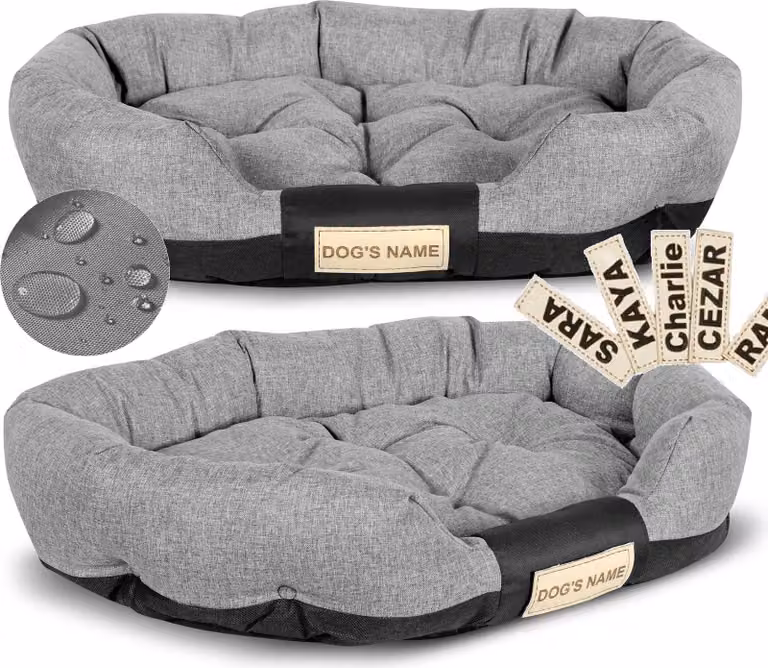 Lettino per cani 75x50 cm personalizzato impermeabile grigio
