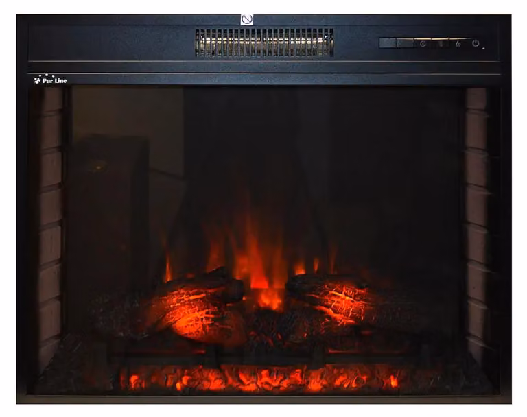 caminetto elettrico da 2 kW in vetro piano temperato con telecomando e fiamma regolabile