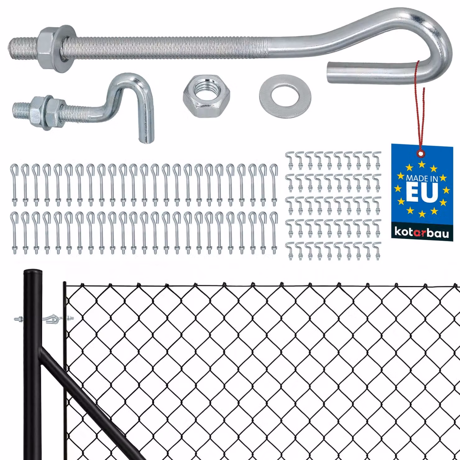 KOTARBAU® 50 PezziTiranti per Filo Acciaio M8 Tenditore Filo Tendicavo per Filo Acciaio Tendifilo Chiuso con Vite di Fissaggio Aperta