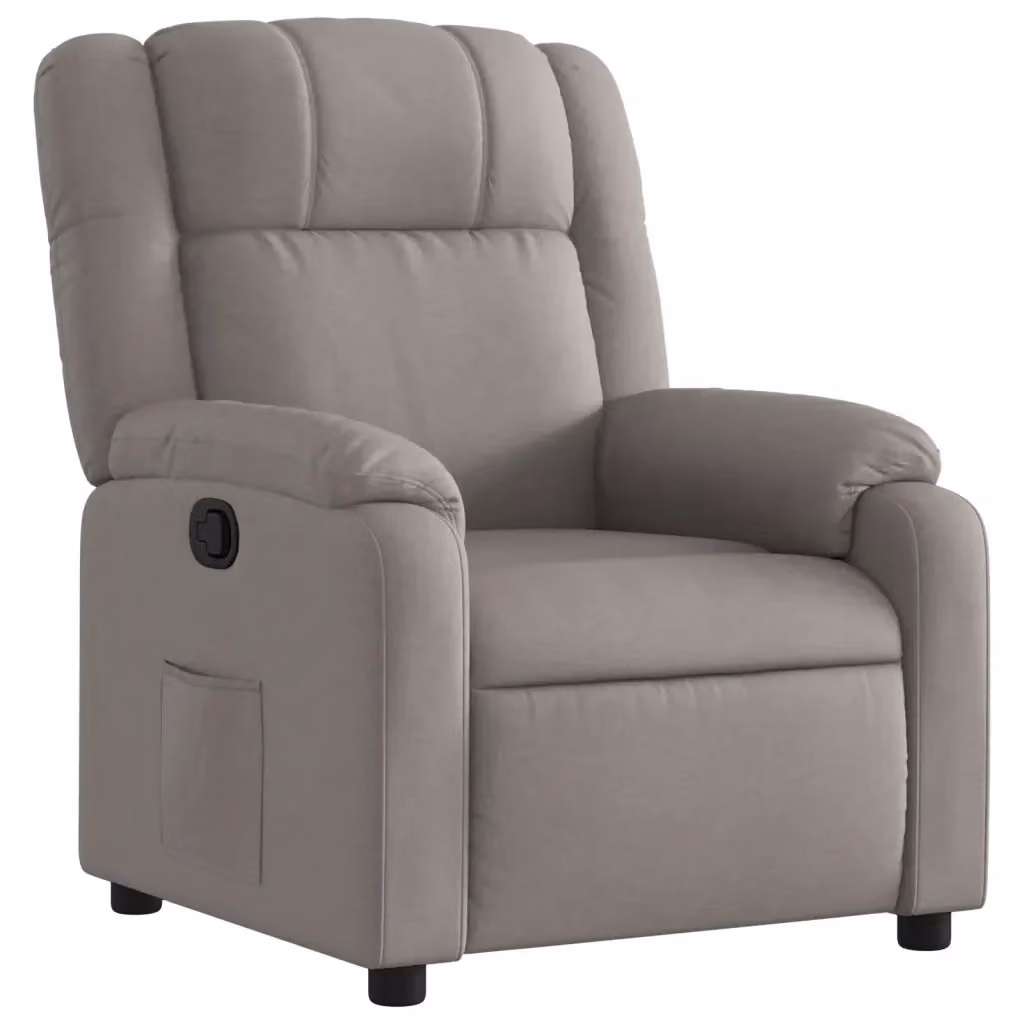 Poltrona Reclinabile Relax vidaXL in Tessuto Beige e Grigio con Braccioli e Sistema di Ritorno Automatico – 2