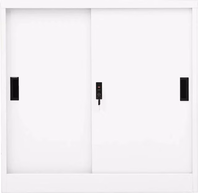 Armadio per Ufficio Anta Scorrevole Bianco 90x40x90cm Acciaio 335950