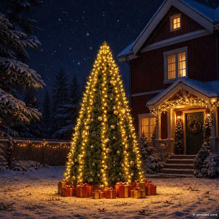 Rete di Luci per Albero di Natale vidaXL con 300 LED Bianco Caldo, Verde, 300 cm