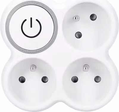 Sdoppiatore Solight, 3x 10A, bianco-grigio, interruttore