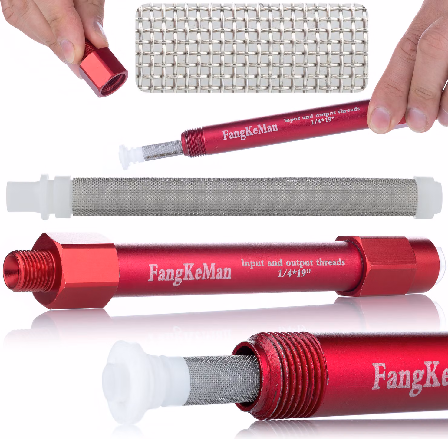 Rosfix Raccordo con Filtro da 1/4” – Per Apparecchi di Verniciatura a Spruzzo | Filtro Antiparticolato Integrato per Un Getto Uniforme