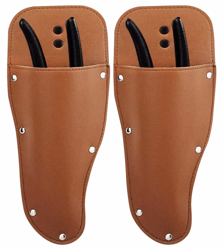 2 fodere in pelle per cesoie da giardino, WideSmart, ideali per cesoie da giardino, fodere in pelle per cesoie da giardino, fondine per forbici da giardino, cinturini porta-utensili, sacchetti protettivi, coperture, fodere per forbici, cesoie o coltelli d