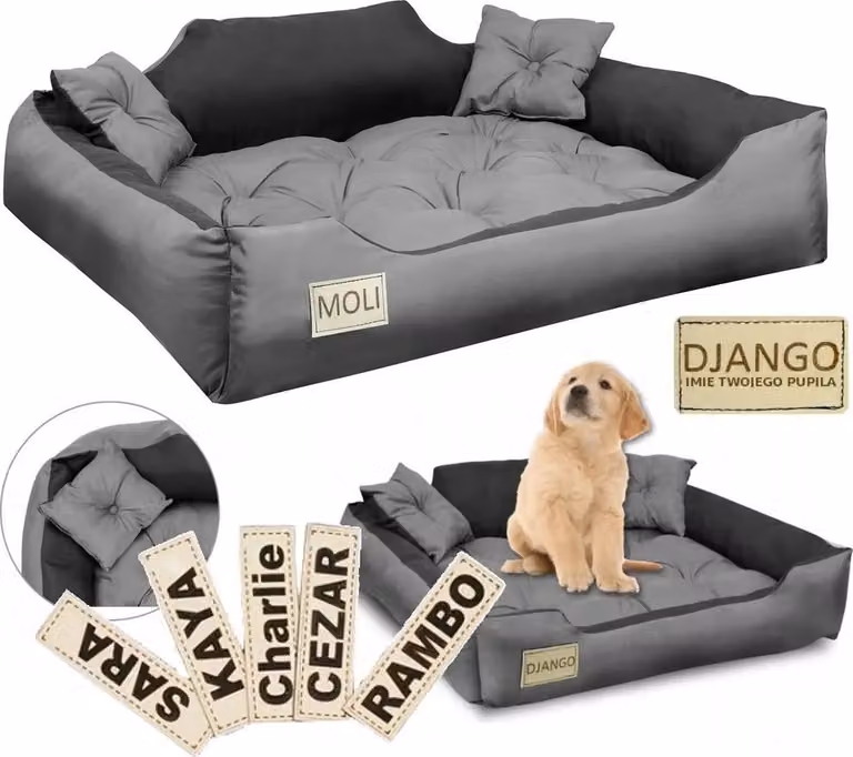 Lettino per cani, box, 55x45 cm, personalizzato, grigio