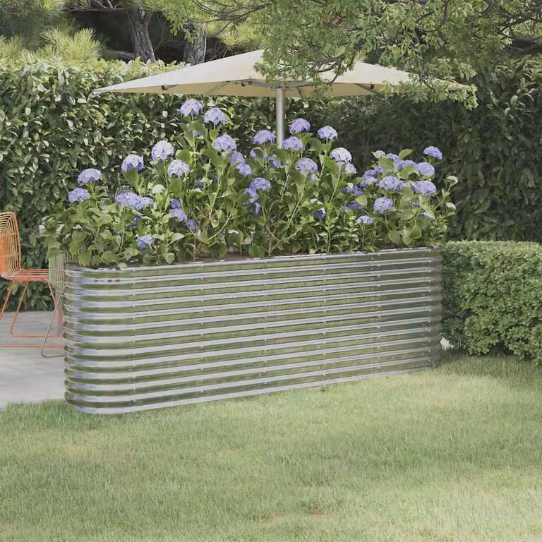 Letto rialzato da giardino vidaXL in acciaio zincato argento L: 224 cm, P: 40 cm, H: 68 cm
