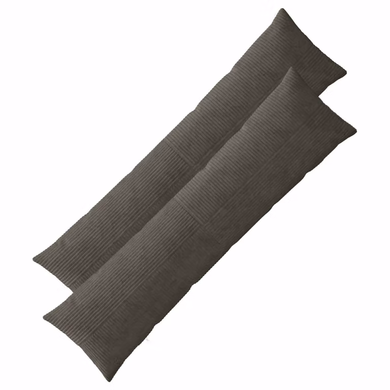 Set di 2 federe vidaXL ALMELO in velluto a coste, colore antracite, L 145 cm x P 40 cm