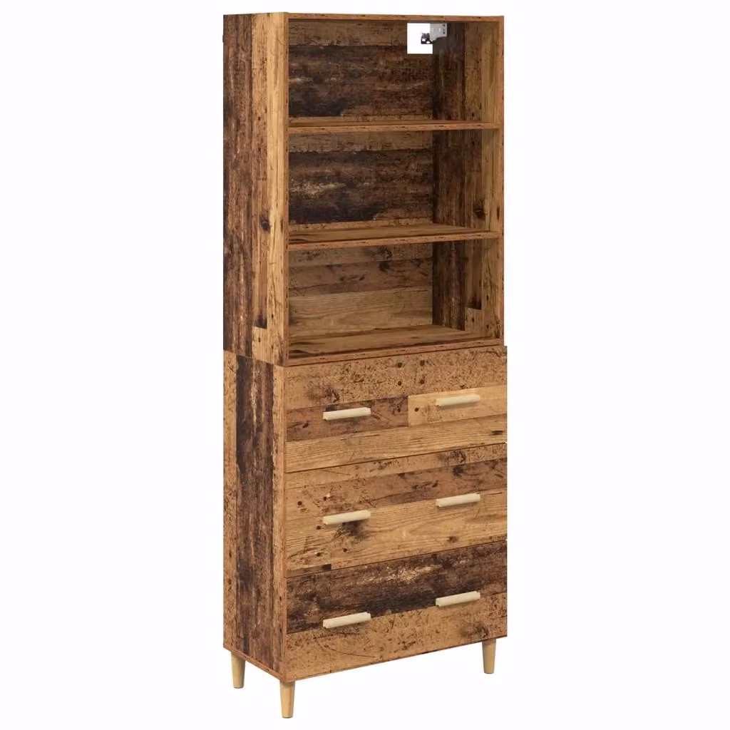 Credenza Buffet Armadio da Cucina vidaXL in Legno Multistrato Marrone Opaco L: 69,5 cm, P: 32,5 cm, H: 180 cm – 2