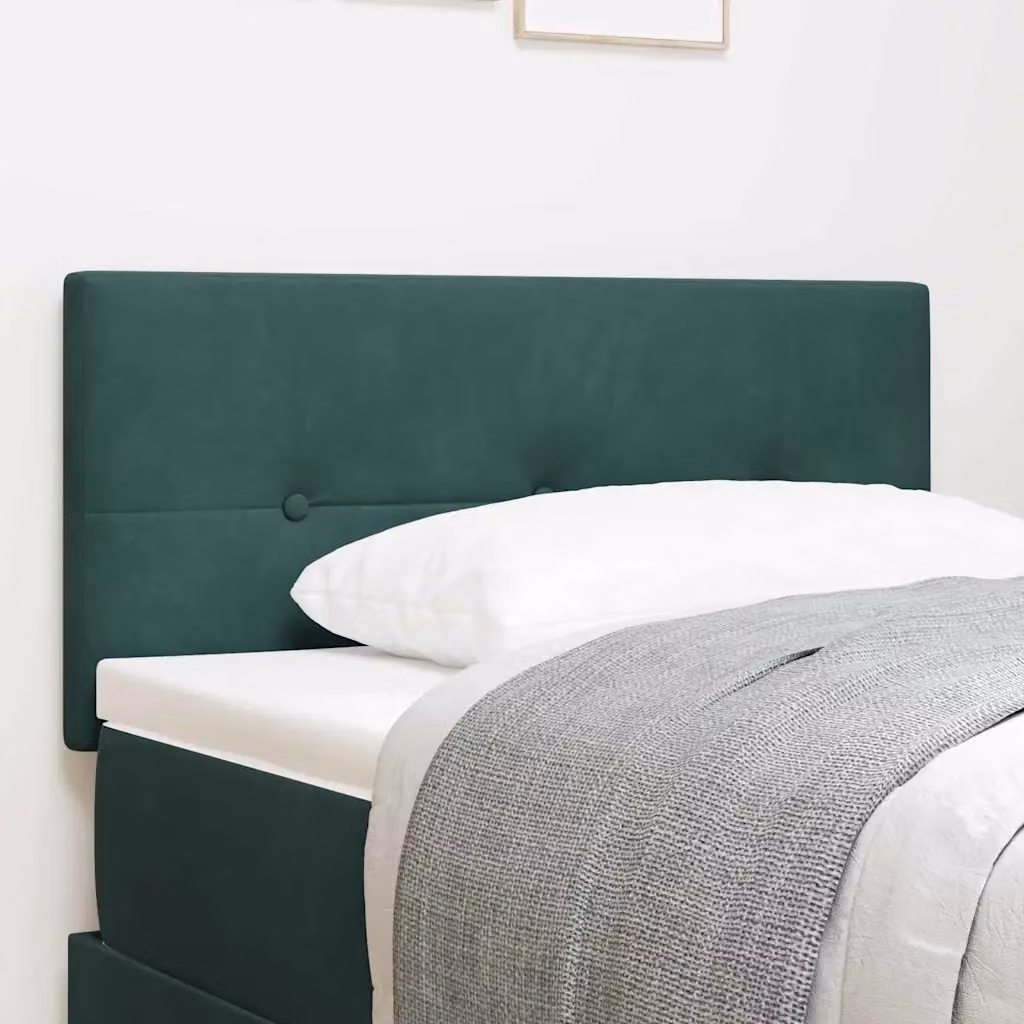 Testiera per letto vidaXL in velluto verde con illuminazione LED integrata, Larghezza: 90 cm