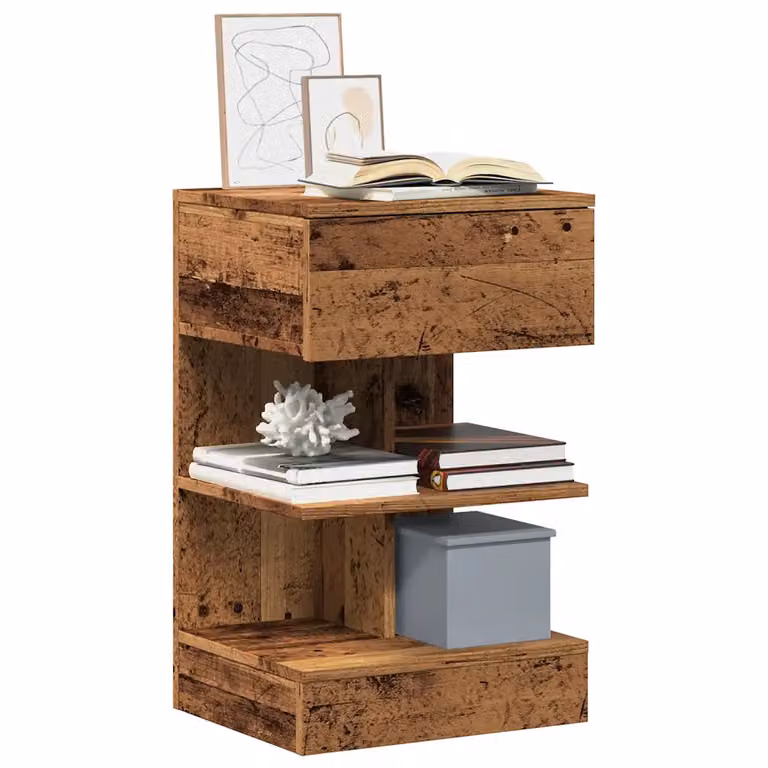 Set di 2 comodini moderni vidaXL in legno multistrato color marrone, L 40 cm x P 35 cm x H 65 cm
