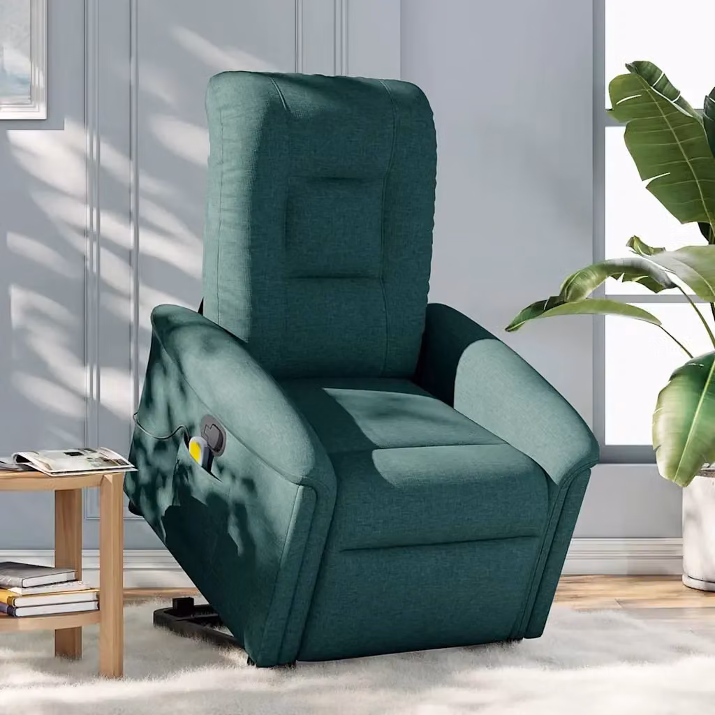 Poltrona Alzapersona con Assistenza Elettrica vidaXL Verde in Tessuto e Schiuma L: 77 cm, P: 91,5 cm, H: 96 cm – 2
