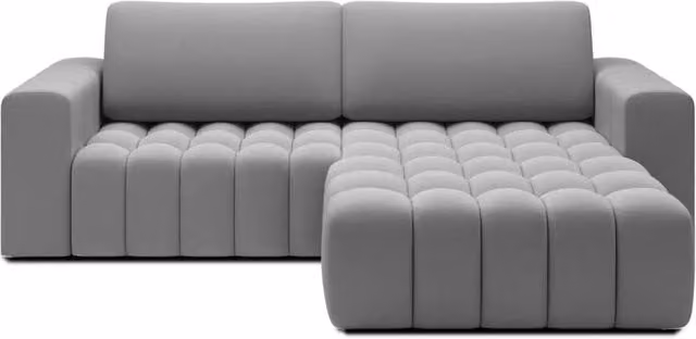 Divano ad angolo convertibile DORY MEUBLORAMA grigio con funzione letto e contenitore, lato destro, L 250 cm x P 175 cm x H 92 cm