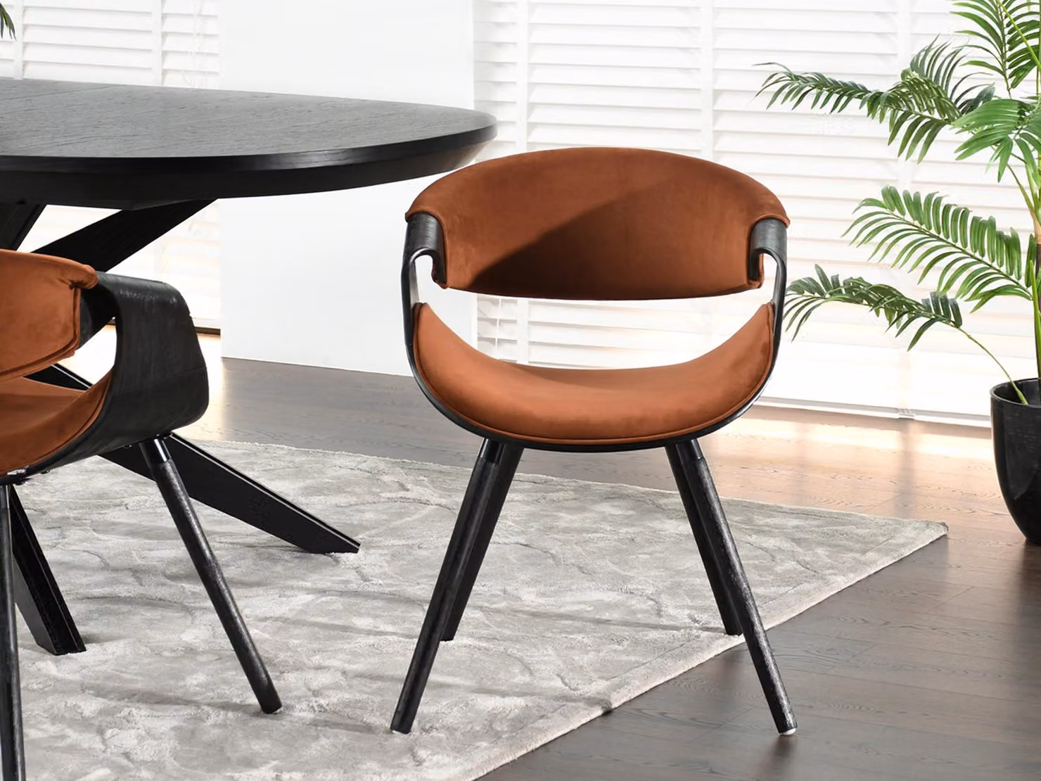 Sedia da pranzo di design SAROLTA - rame / nero