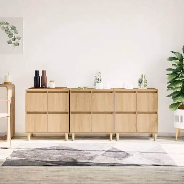 Credenze 3pz Rovere Sonoma 60x35x70 cm in Legno Multistrato 3185770