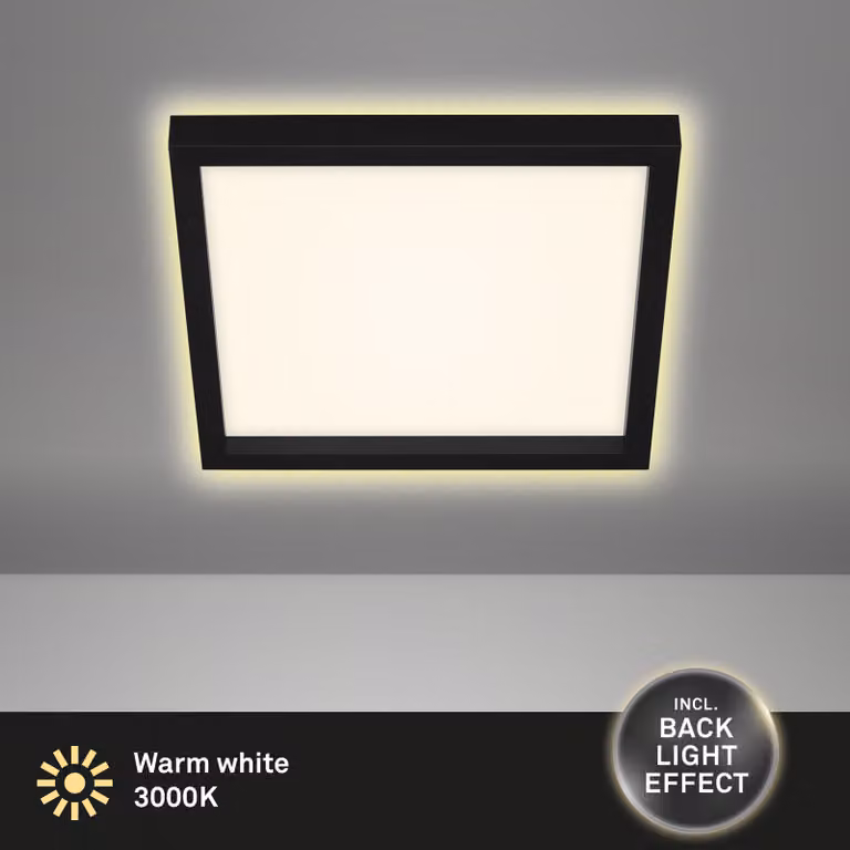 Plafoniera Briloner LED 18W effetto retroilluminazione nero Lampada da soffitto