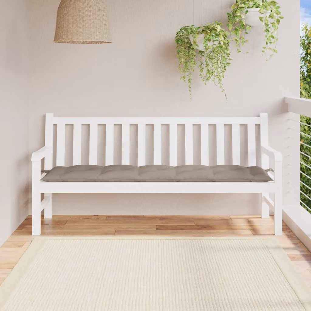 Cuscino per panca vidaXL in tessuto Oxford impermeabile e traspirante, Grigio/Beige, L 180 x P 50 x H 7 cm
