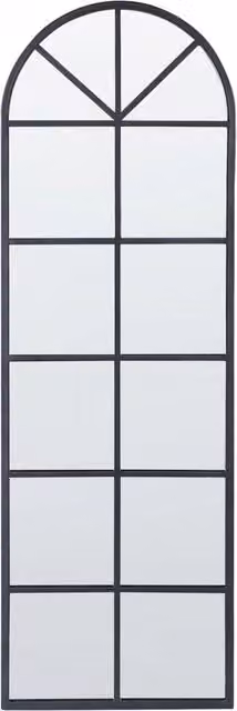 Specchio da parete rettangolare BELIANI in metallo e vetro nero stile industriale L: 40 cm, H: 120 cm