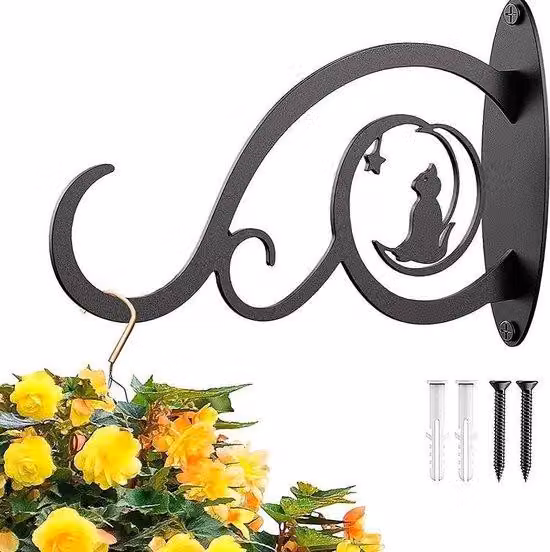 Portavasi in ferro battuto - Ganci da parete in ferro - Portavasi decorativi - Arredamento rustico - Viti - Lanterne - Campanelli eolici - Cestini per vasi da fiori - Portavasi - Casette per uccelli