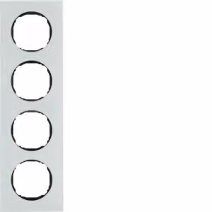 Berker 10142609 Cornice quadrupla, piatta, R.8, vetro bianco polare