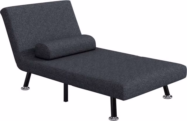 Poltrona Letto con Schienale Regolabile e Cuscino ¨C zephmum ¨C Tessuto Grigio Scuro