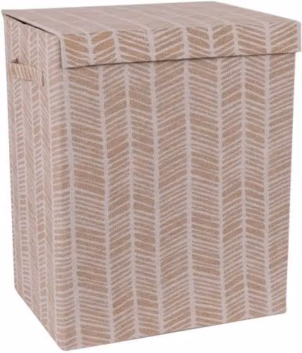 Set di 6 Portabiancheria Rettangolari Pieghevoli con Manici Ximba, Beige, L 40 x P 30 x H 50 cm