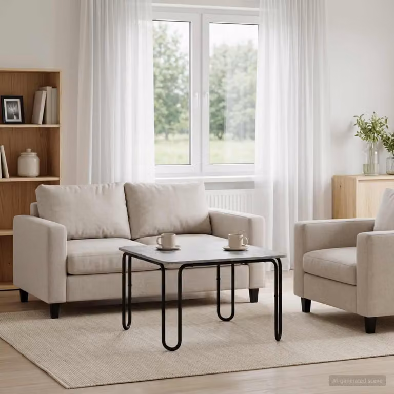 Maison Exclusive - Tavolino da caffè grigio Sonoma, 100 x 100 x 45 cm, realizzato in materiale composito di legno