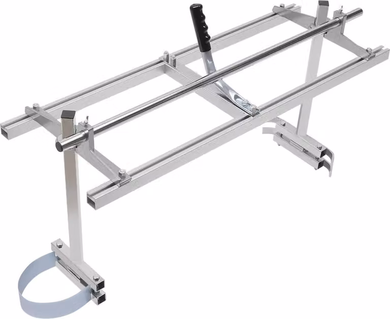 Segheria a catena - Set segheria mobile - Regolabile in altezza - Larghezza di taglio fino a 91 cm - Per tagliare tavole e lavorare il legno - Argento
