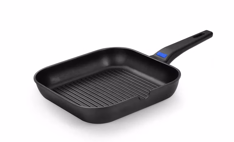 Bistecchiera con grill in alluminio pressofuso antiaderente per induzione, linea Solid +, diam. 24cm