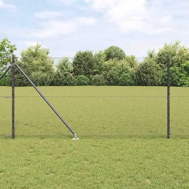 Recinzione esagonale con palo 50 x 1,4 m Grigio Rete 3353279