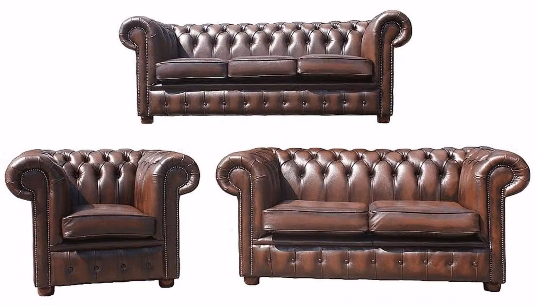 Chesterfield Couch Polster Sofas Klassischer Leder Sofagarnitur Sofa Couch