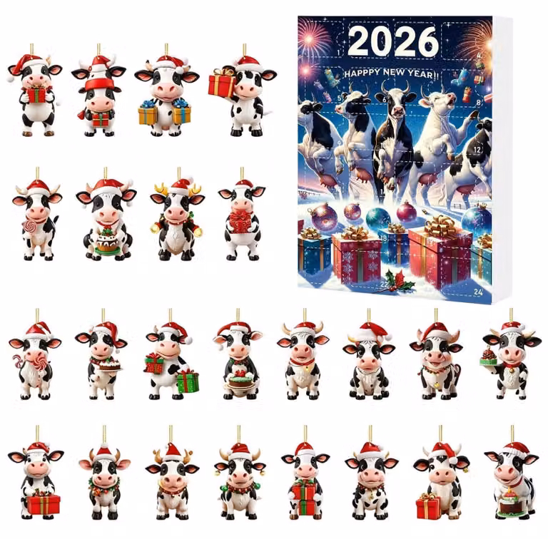 Calendario dell'Avvento per Natale con decorazioni in acrilico