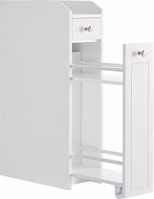 Arredo da Bagno Compattabile per Carta Igienica - Scatola di Deposito Sottile con Laverda per Ambienti Piccoli