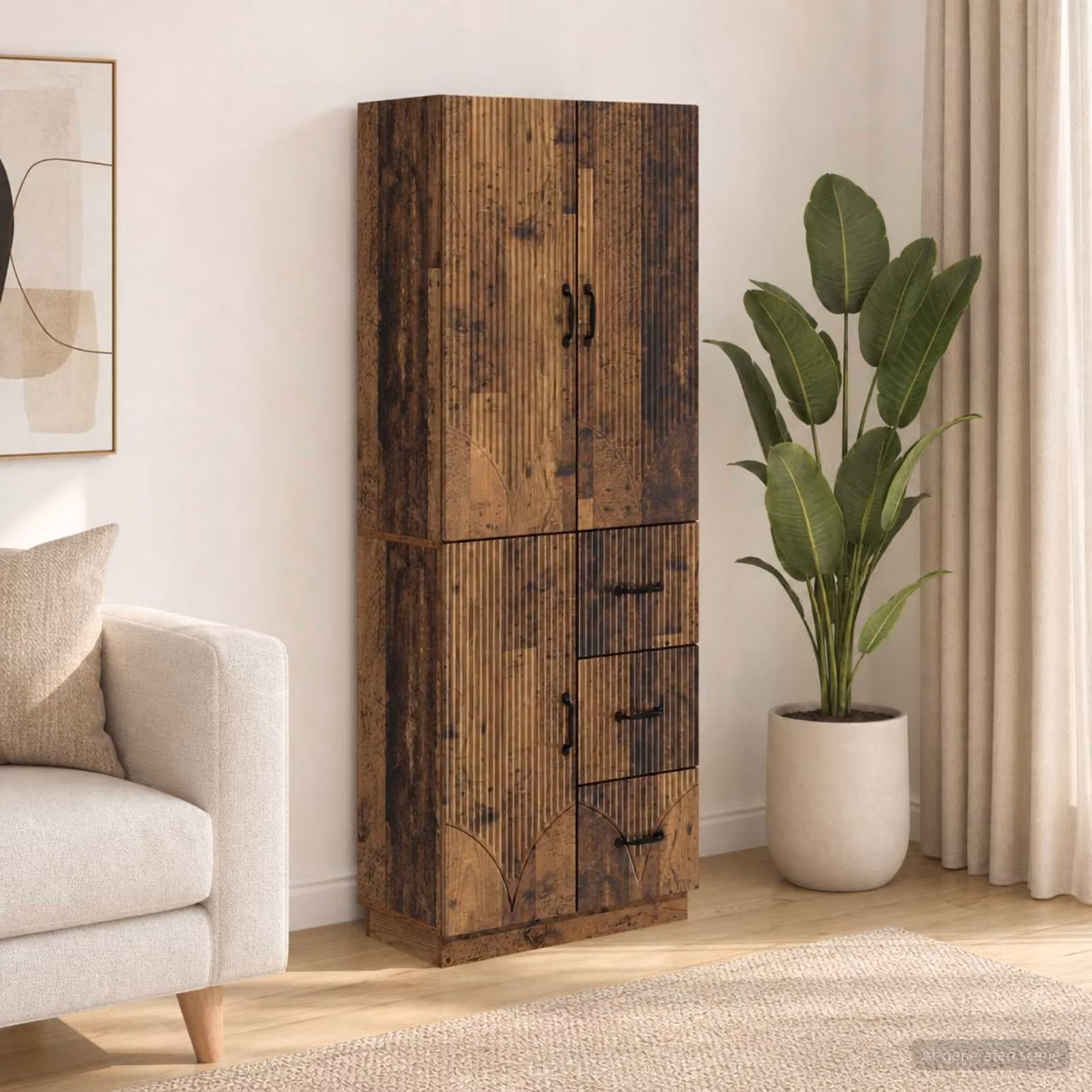 Set di 2 armadi moderni vidaXL in legno e MDF color marrone con ante a battente e ripiani interni per camera da letto o ufficio L/P/H: 87,0 x 34,5 x 66,0 cm