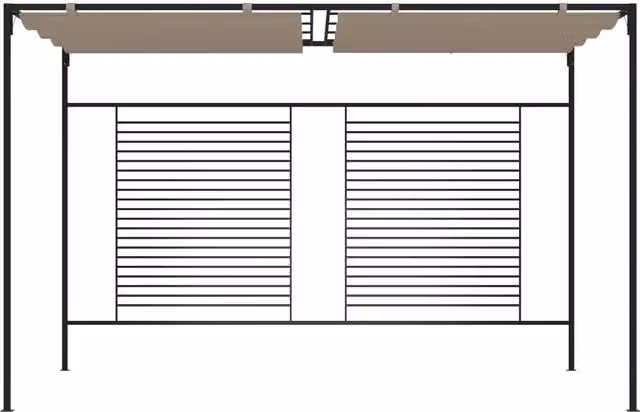 Gazebo con Tetto Retrattile 3x4x2,3 m Grigio Talpa 180 g/m² 313624