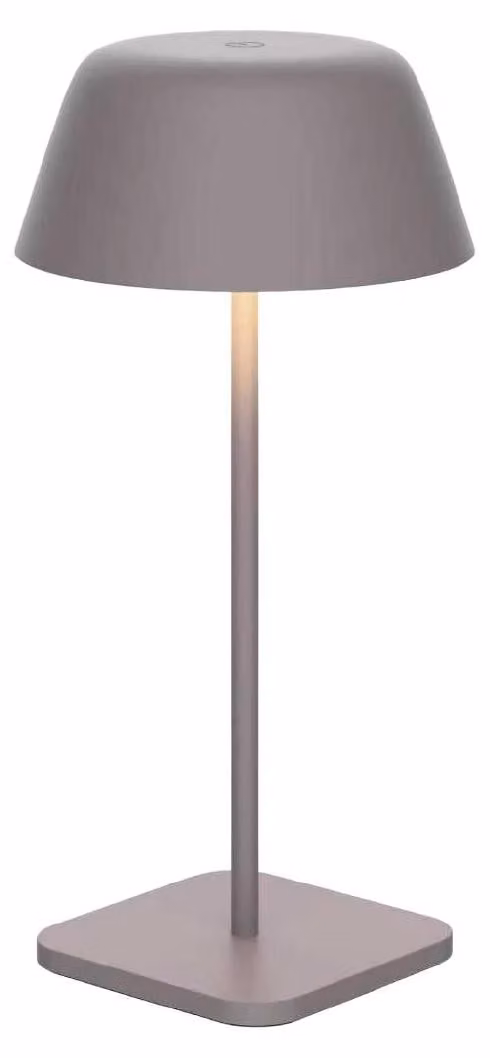 Luxus Europe - Lampada da tavolo Paros, color taupe - Lampada da tavolo senza fili, adatta per interni ed esterni – Ricaricabile