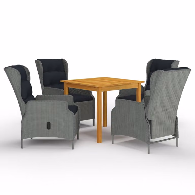 Maison Exclusive - Set da pranzo da giardino 5 pezzi, grigio chiaro