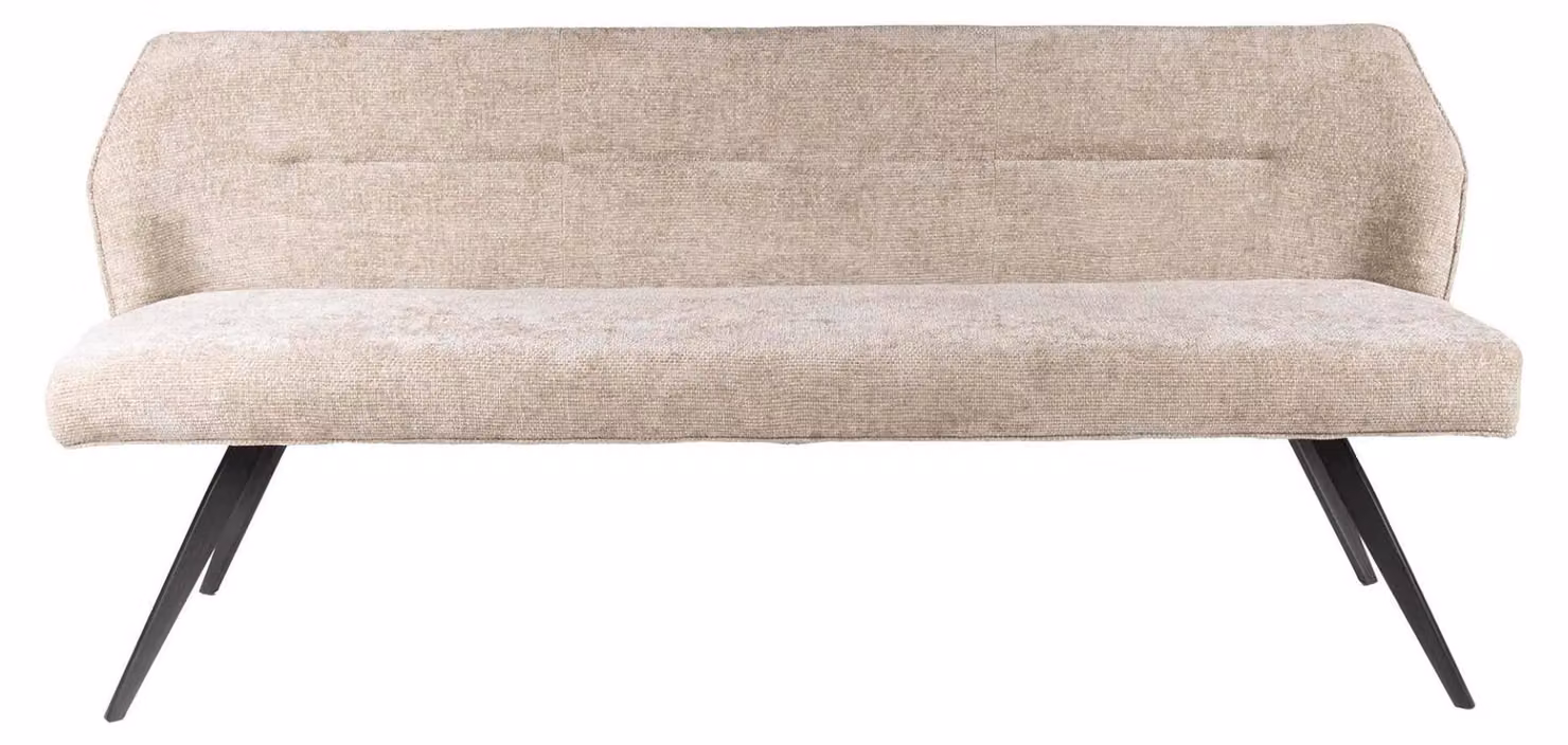 Divano da pranzo FURNLUX Pull Ecru e Nero 188 cm / Colore principale: beige / Dimensioni: 188 x 84 x 53 cm