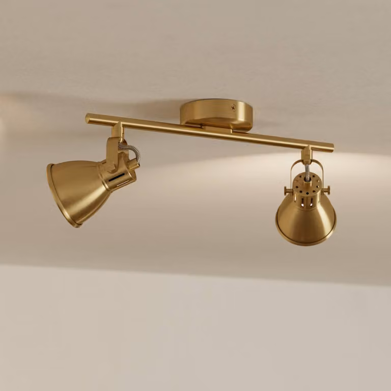 EGLO Faretto a soffitto Seras, Ottone / Oro, Soggiorno / Sala da pranzo, Metallo, Plafoniera