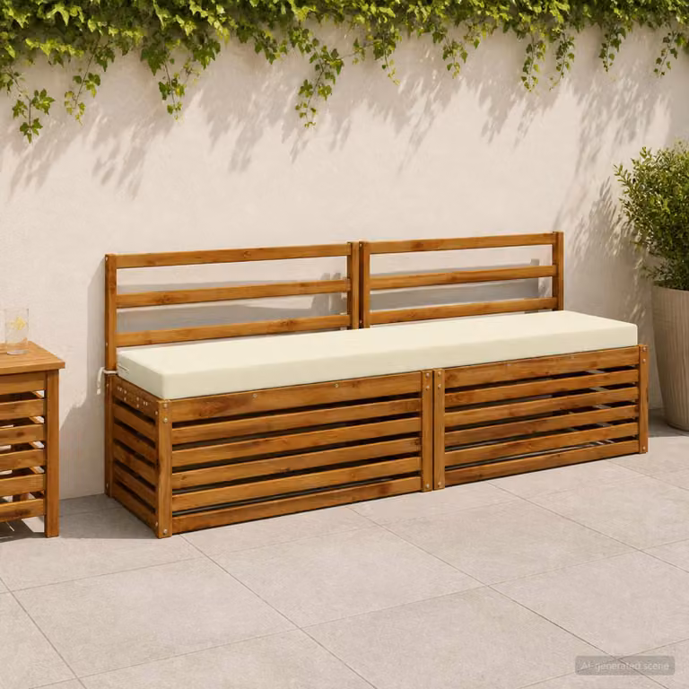 Cuscino per panchina vidaXL SOEST rettangolare in poliestere beige con rivestimento rimovibile e resistente ai raggi UV