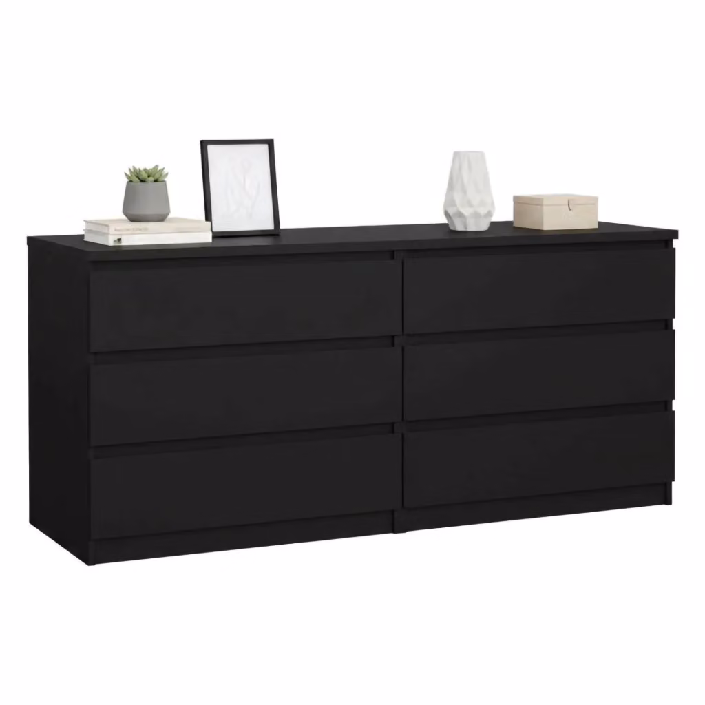 Credenza Abacadabra DMORA, Buffet e Madia da Soggiorno o Cucina, Nero Opaco, L: 154 cm, P: 50 cm, H: 70 cm – 2