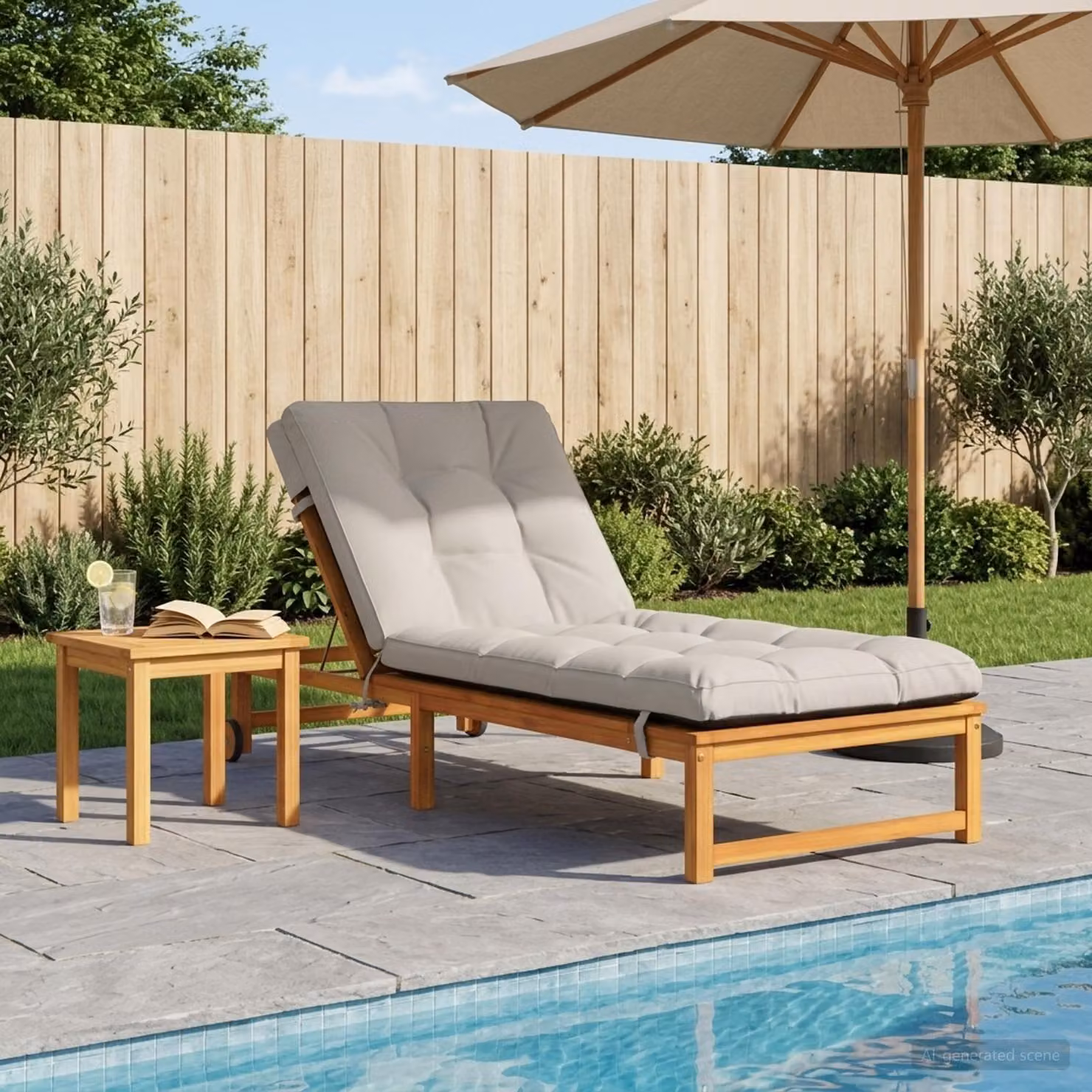 Cuscino per lettino vidaXL VIANEN in poliestere con fodera rimovibile, resistente ai raggi UV, disponibile in bianco o beige