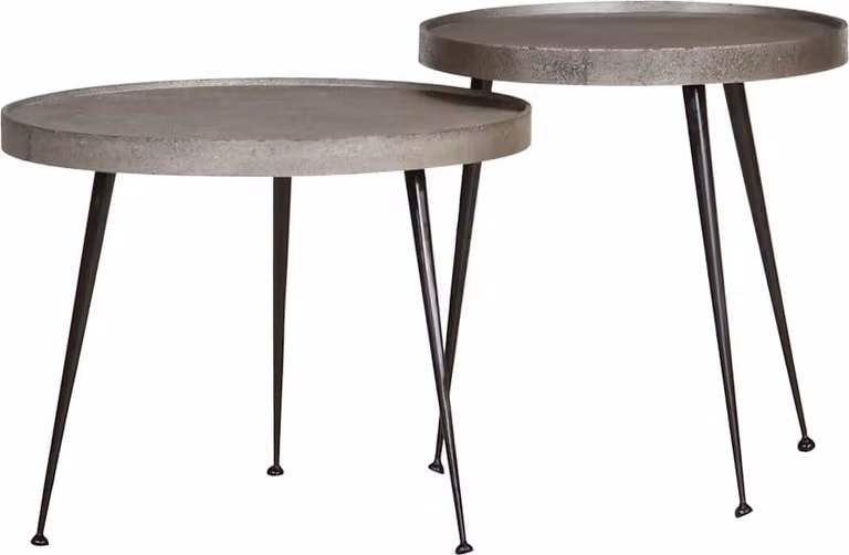 Maison Exclusive - Tavolino da salotto, 2 pezzi, in legno laminato color argento