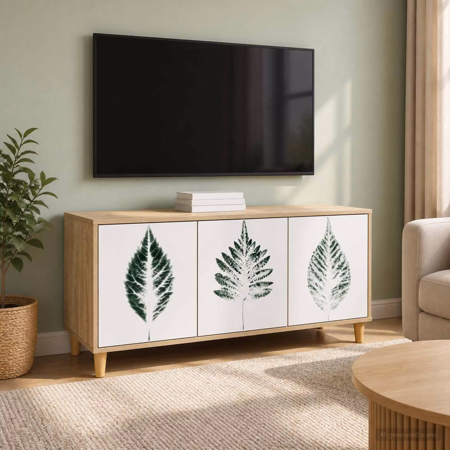 Mobile TV vidaXL HANAU moderno in legno color Sonoma, L 102 x P 33 x H 50 cm