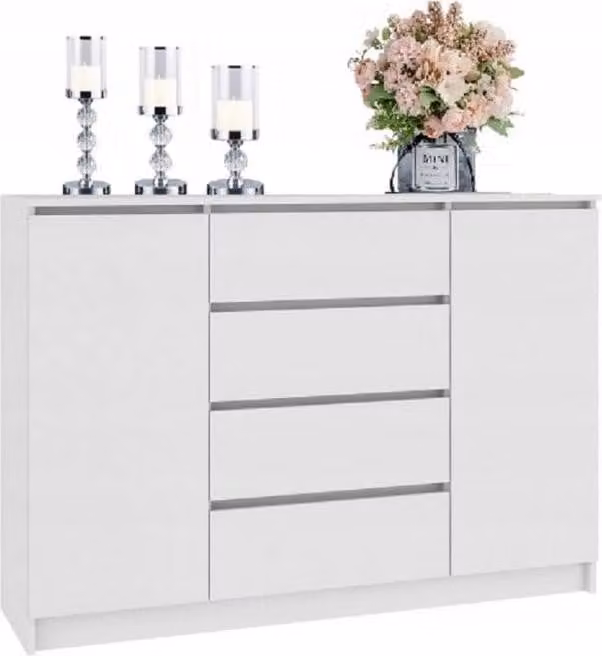 BDW, cassettiera con cassetti, 120×97 cm, COCO, 2D4SZ, bianco 2d4sz