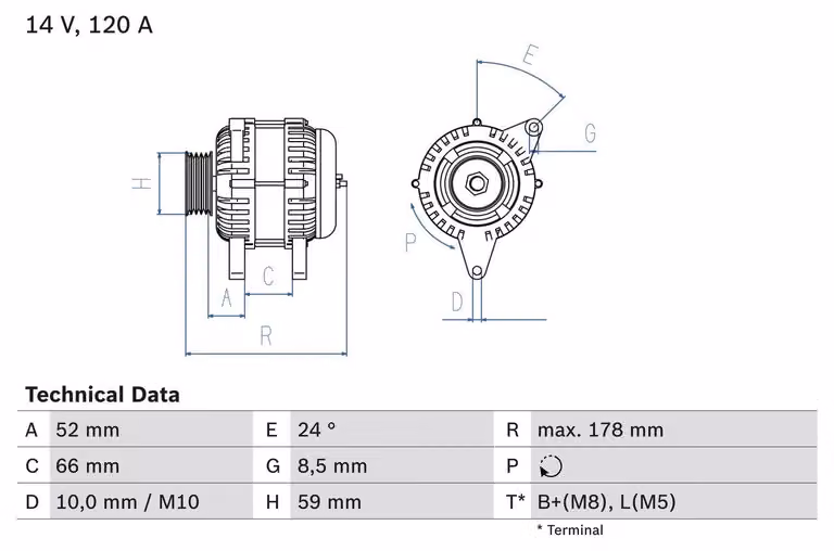 0 986 049 061 Alternatore BOSCH x