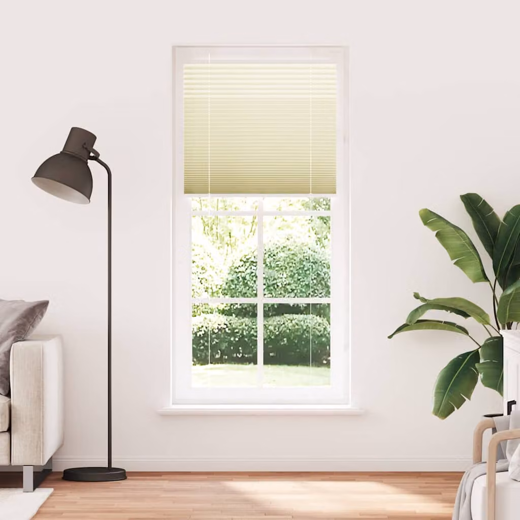 vidaXL Tenda Plissettata Crema 100x200 cm Larghezza Tessuto 99,4 cm