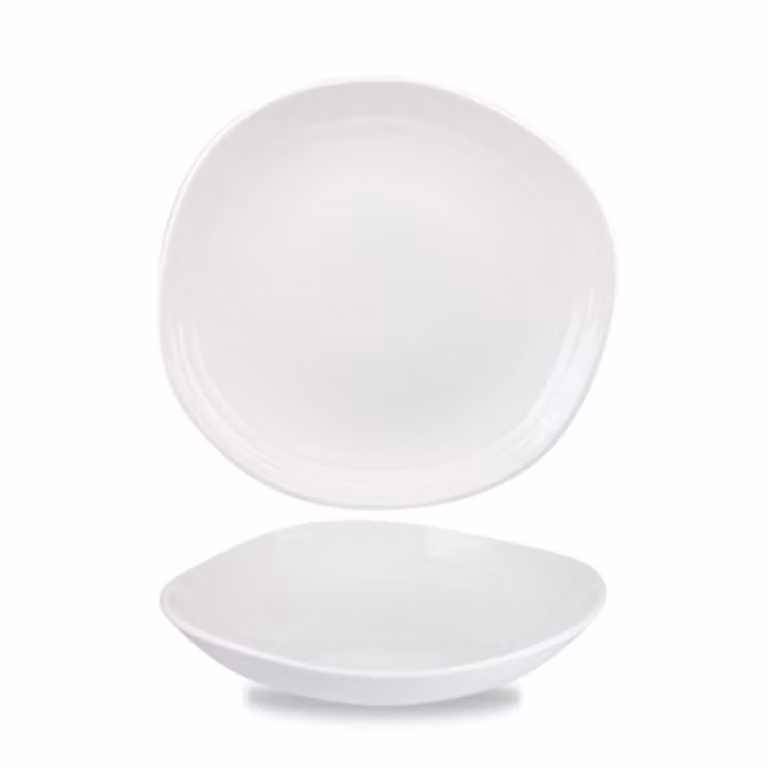 Ciotola tonda bianca Organic Shape in porcellana diametro 25 cm linea Discover 12 pezzi